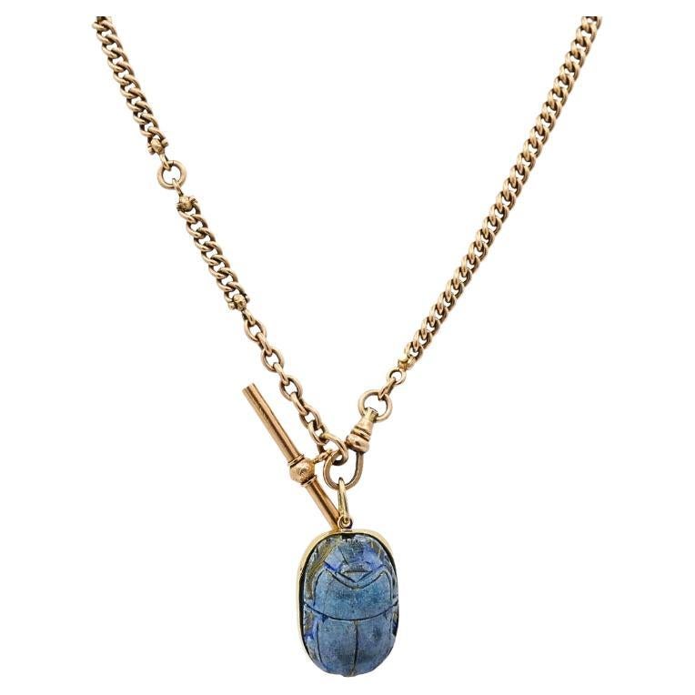 Collier Scarabée Vintage 14k Gold Watch Chain