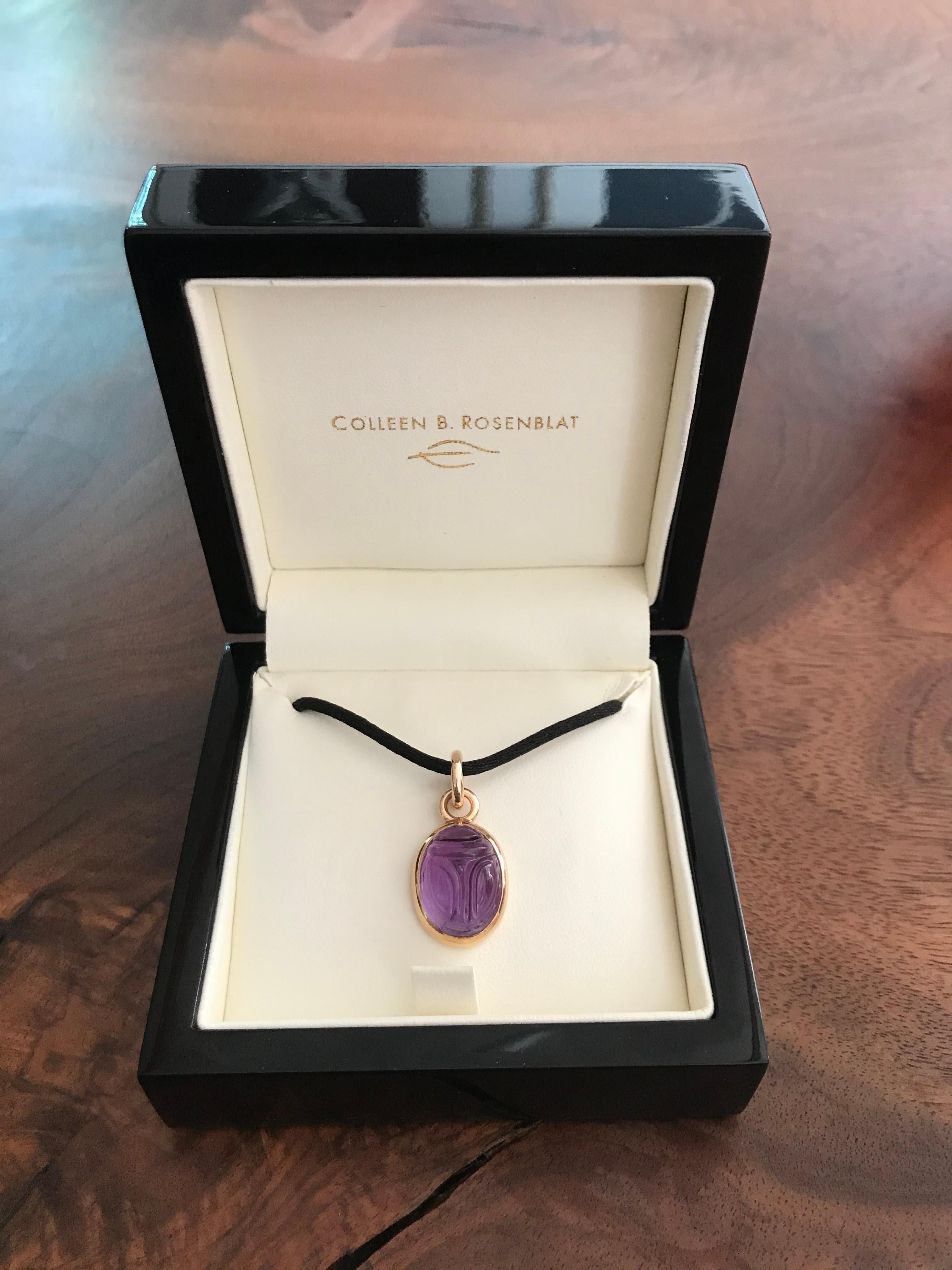 Scarab Pendant in 18 Carat Rose Gold with Amethyst 9.07 Carat In New Condition In Hamburg, DE