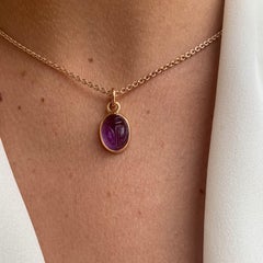 Scarab Pendant in 18 Carat Rose Gold with Amethyst 9.07 Carat