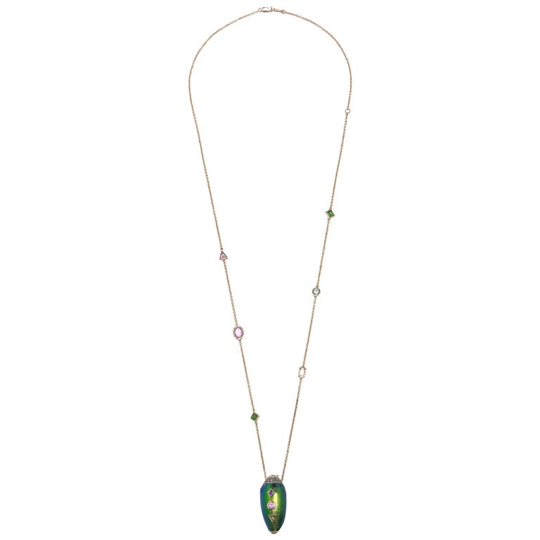 Scarab Pop Art Necklace For Sale at 1stDibs