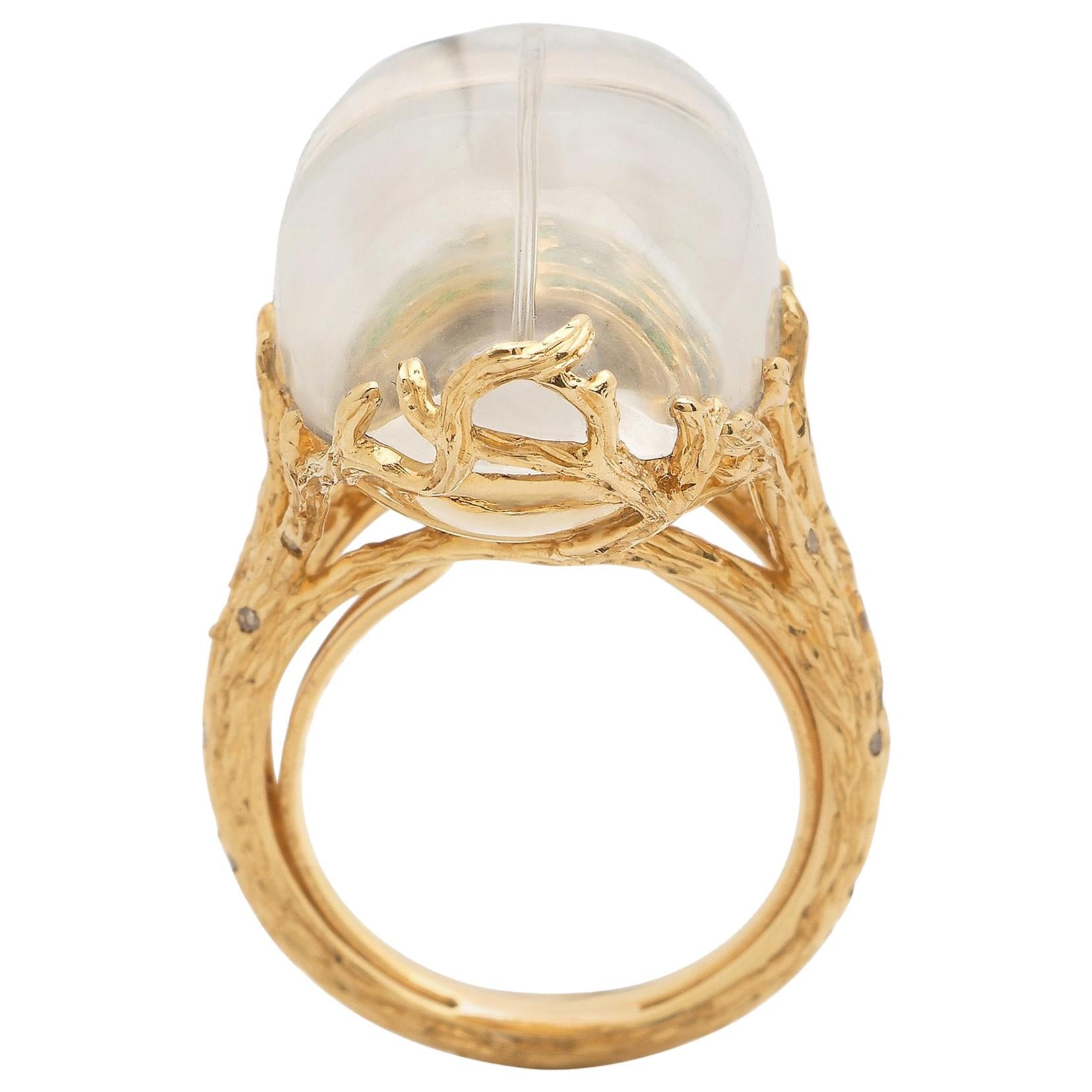 Scarab Quartz Ring Through the Looking Glass For Sale