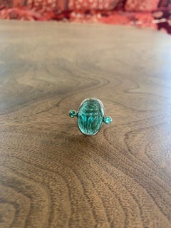 Scarab Ring, 18k White Gold, Tourmaline and Tourmalines