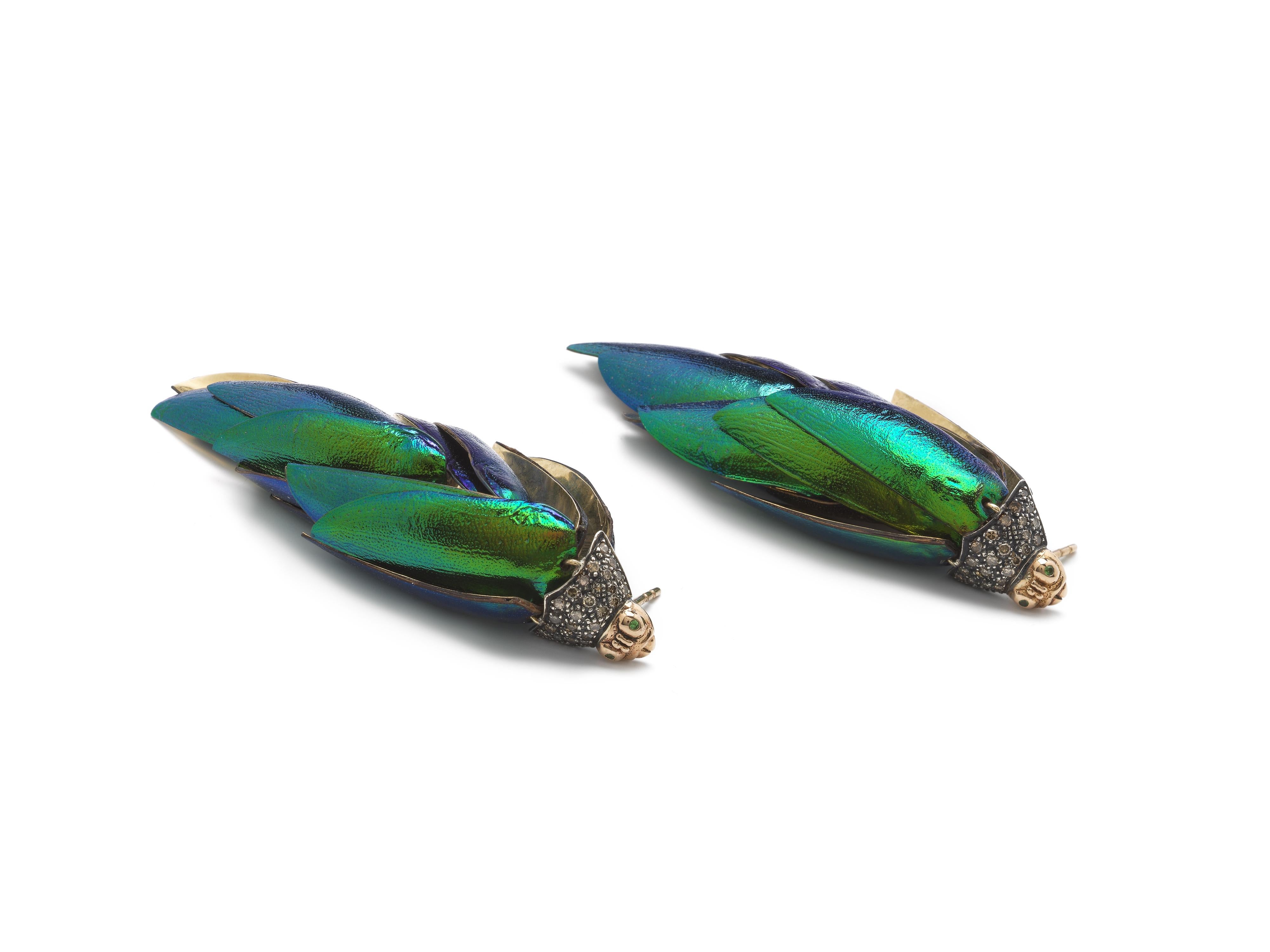 scarab bunch earrings