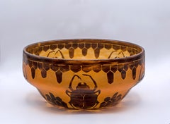 "Scarabée" footed bowl by Le Verre Français