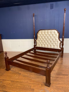 Scarborough House Queen Size Upholstered Mahogany Two Post Bed - Showroom Sample