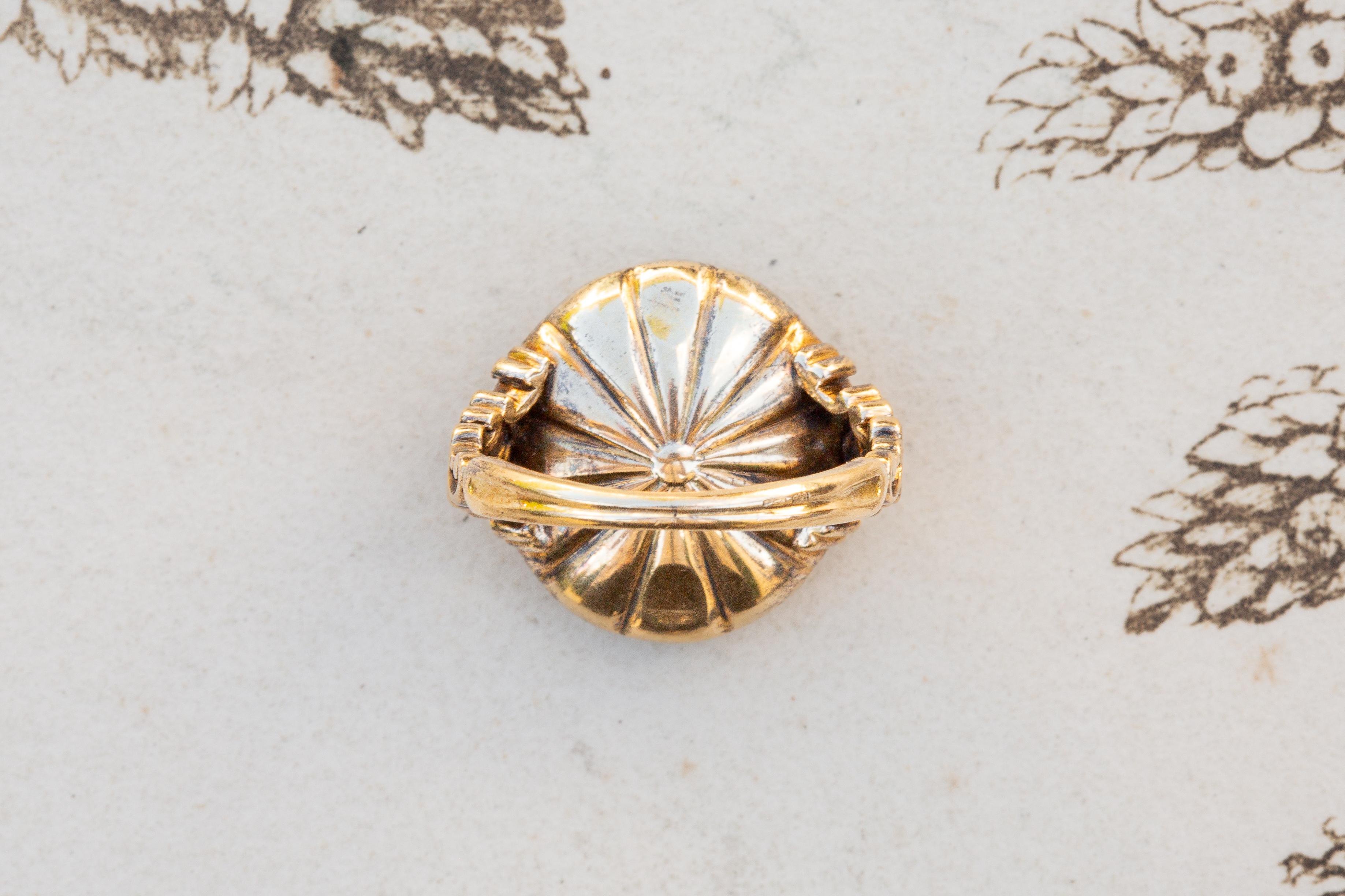 Women's or Men's Scarce 18th Century Georgian Rococo Diamond Cluster Ring c. 1760 Rose Cut  For Sale