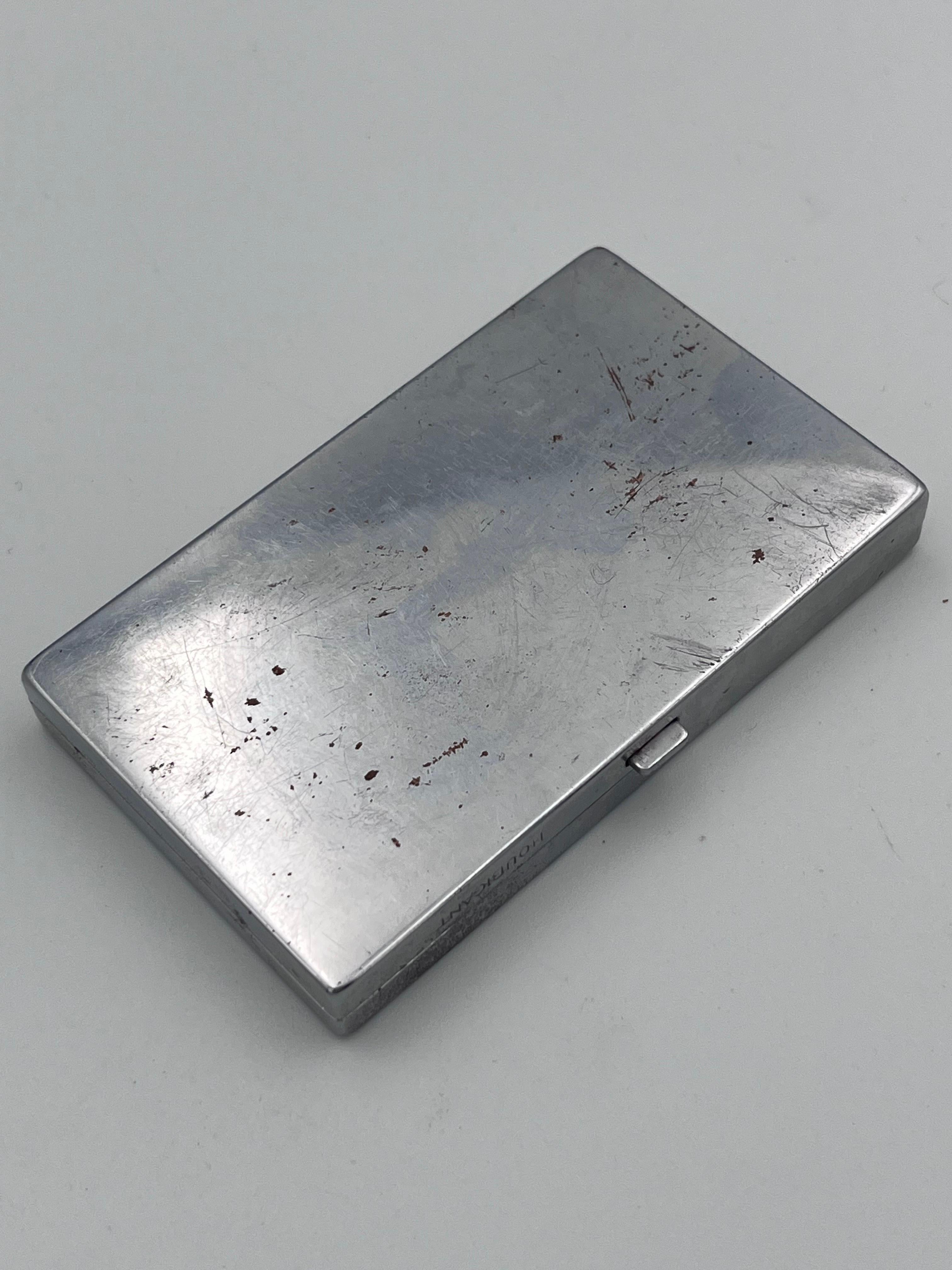 Scarce 1931 Houbigant Art Deco Triple Compact Vanity in Orange Yellow and Black In Good Condition For Sale In Red Lion, PA