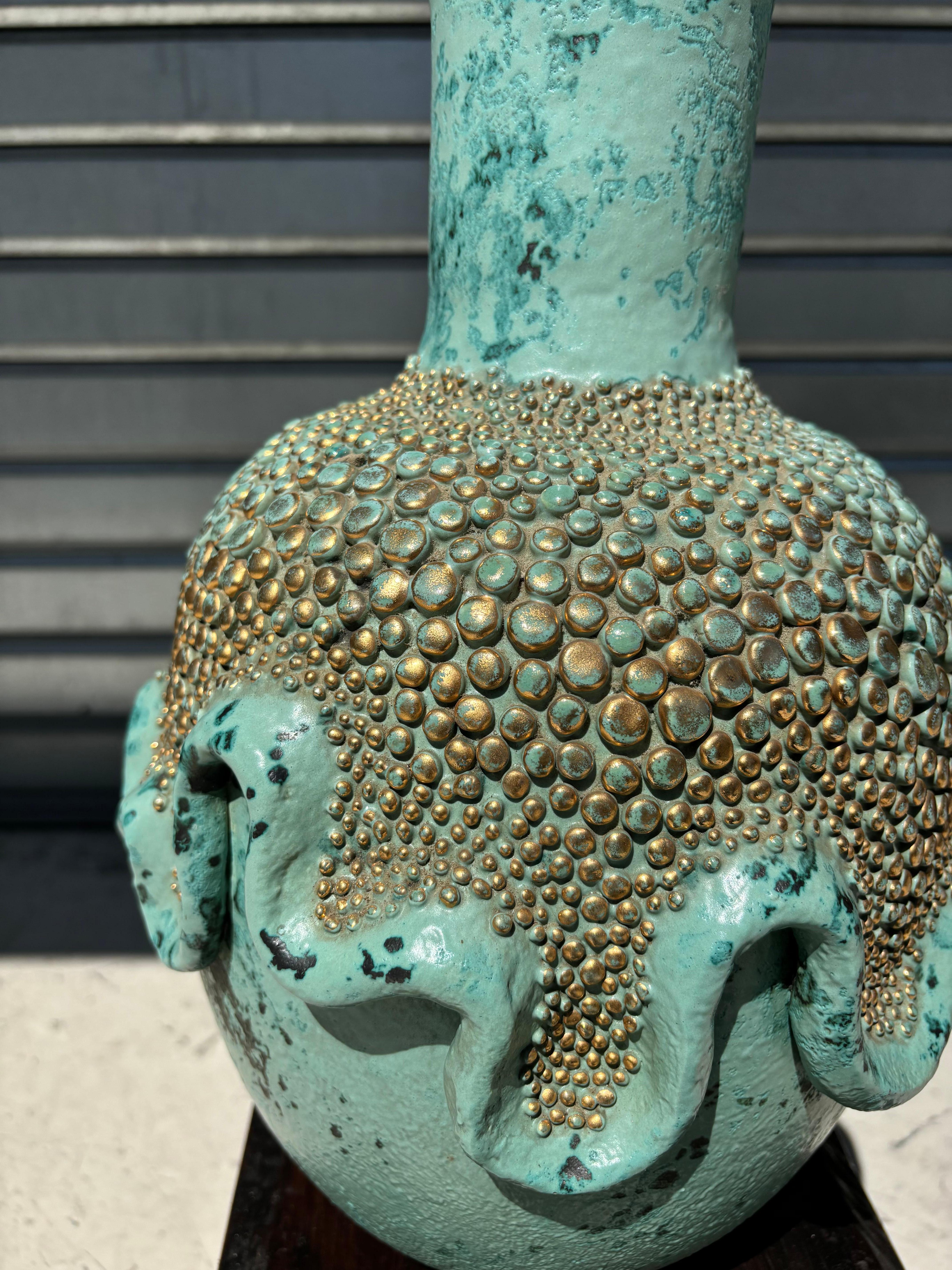 French Scarce and big vase by Léon Arthur Tuntundjian For Sale