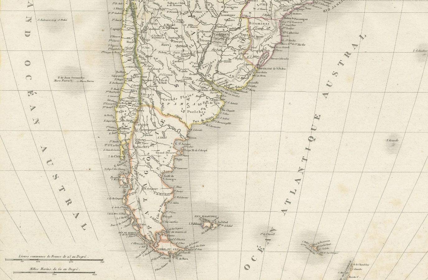 Seltene antike Karte von Südamerika im Zustand „Gut“ im Angebot in Langweer, NL