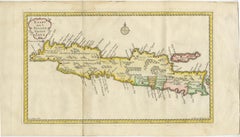 Seltene antike Karte der Insel Java, Indonesien