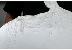 Escasa bandeja con pie de plata Erte de estilo Art Déco