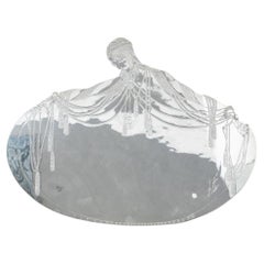 Scarce Art Deco Style Erte Silverplate Footed Tray