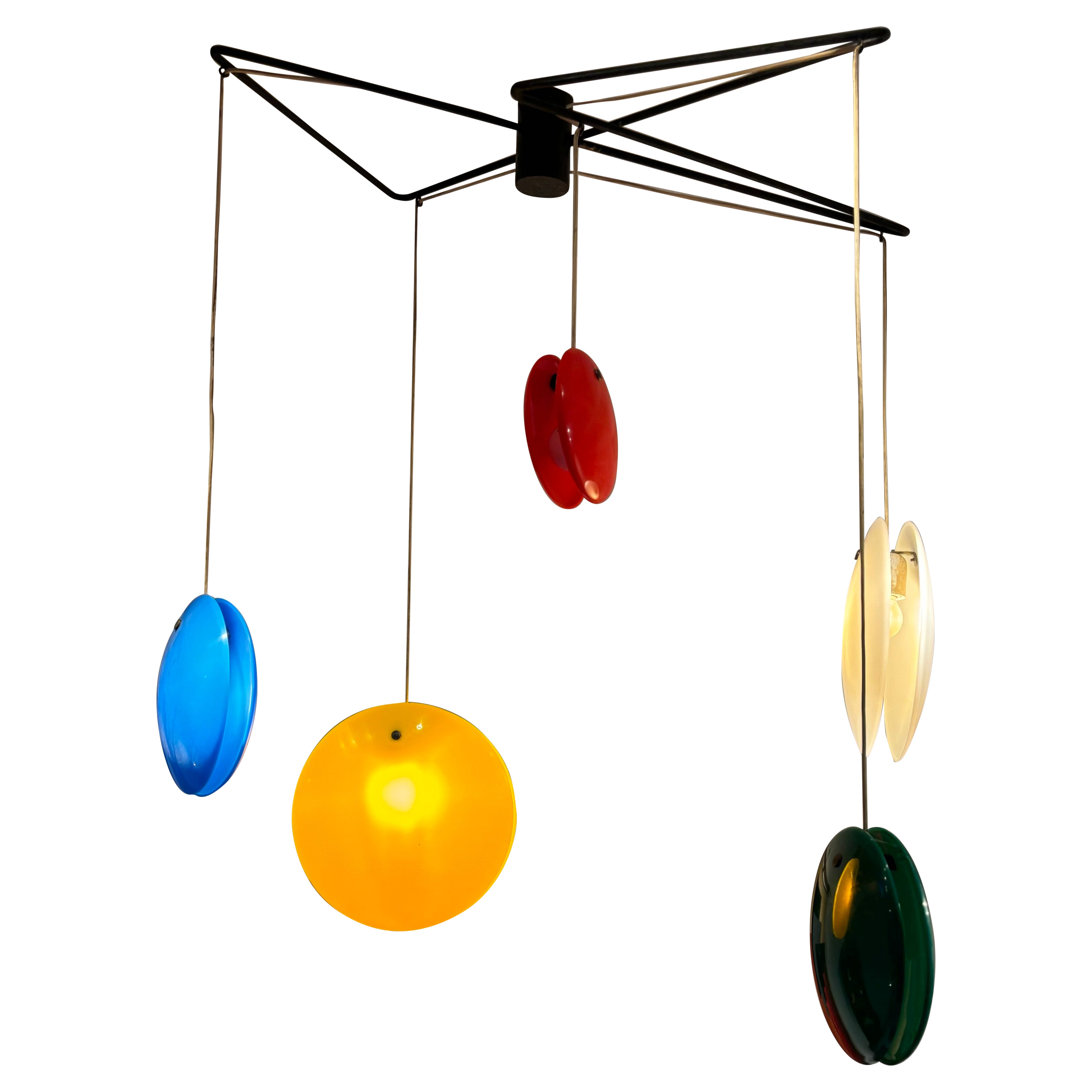 Scarsa lampada da soffitto Jo-Jo o 2072 di Gino Sarfatti in vendita