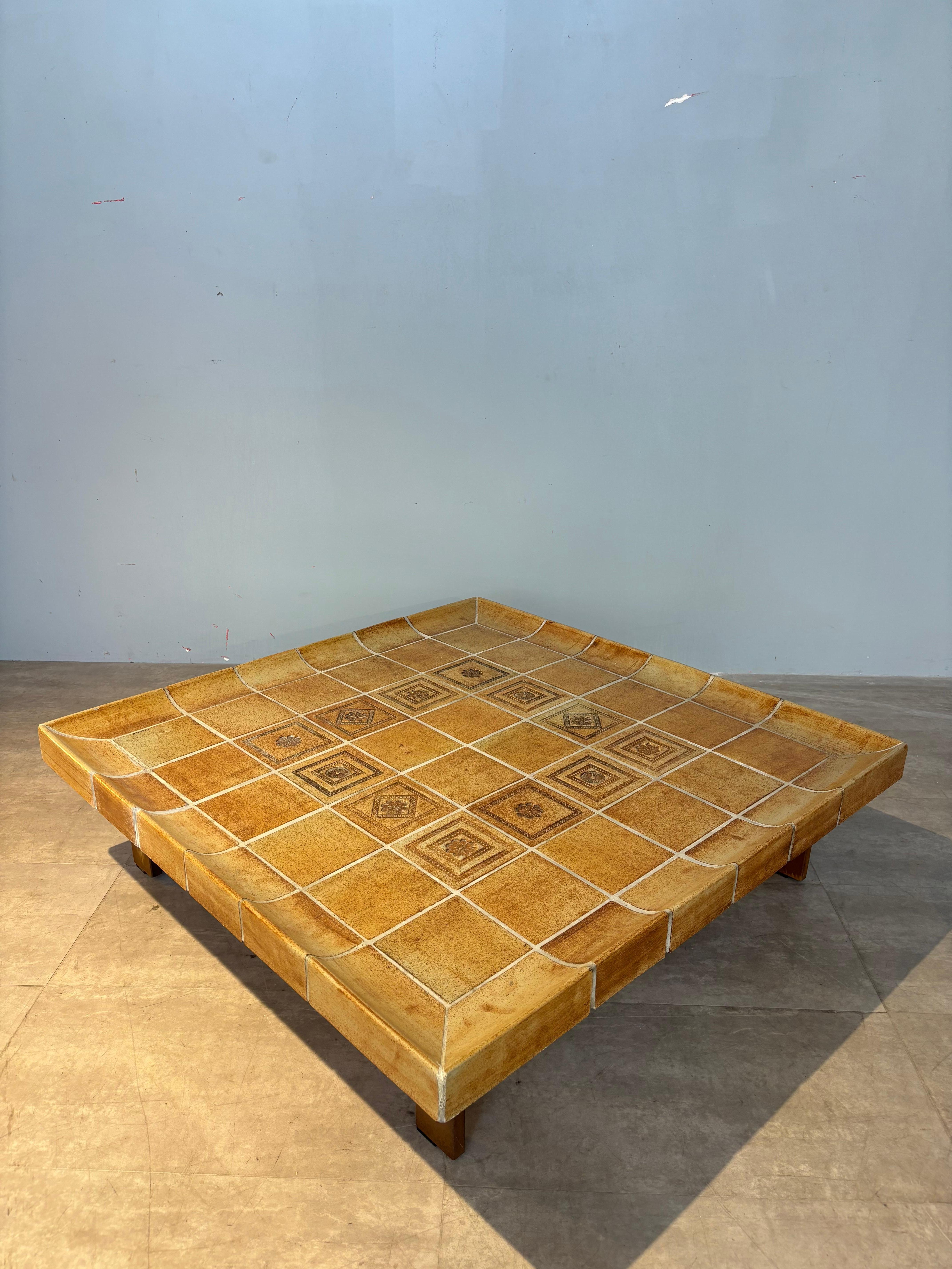 French Scarce cuvette coffee table by Roger Capron For Sale