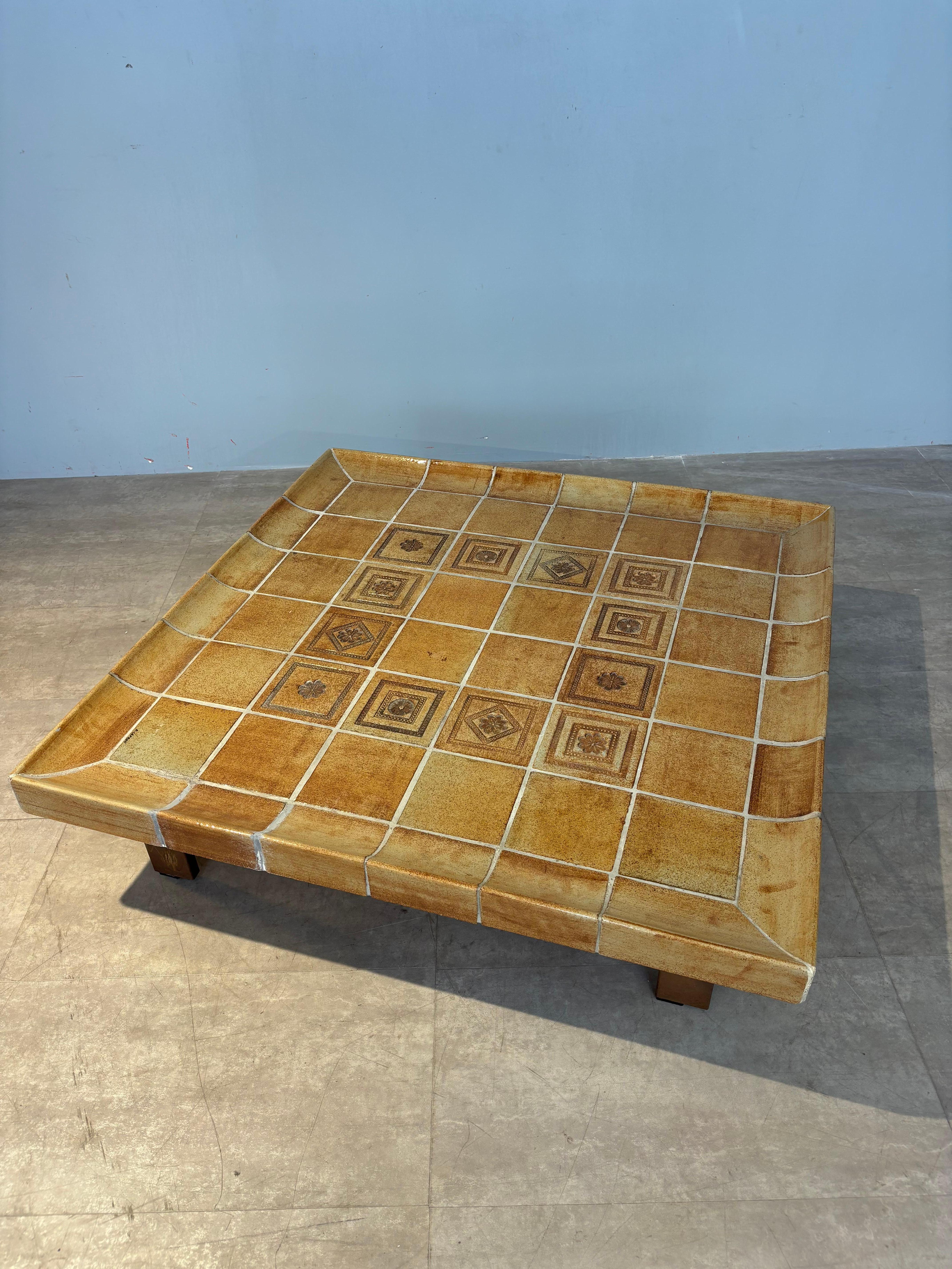 Ceramic Scarce cuvette coffee table by Roger Capron For Sale