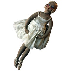 Antique Scarce Early 20th Century French Ballerina Boudoir Doll, circa 1920-1930
