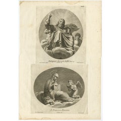 Scarce Engravings of the Ancient of Days of God from the Bible Book of Daniel