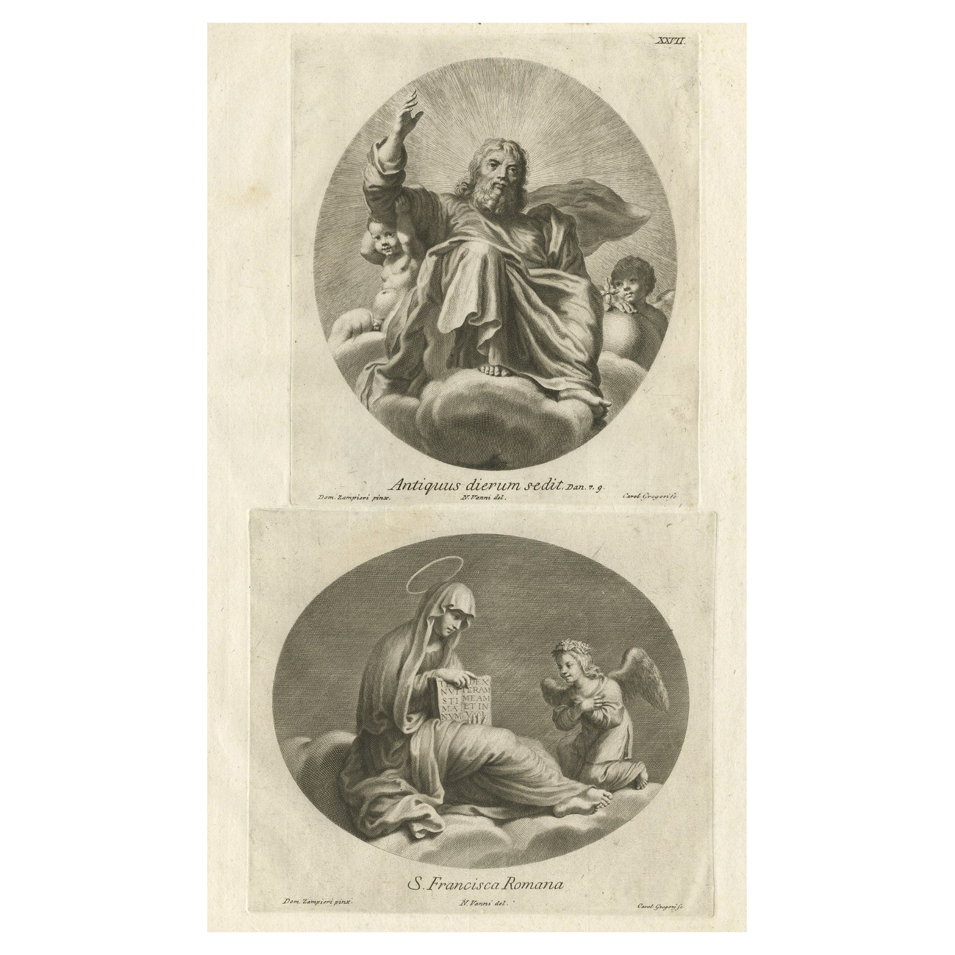 Seltene Gravuren der Ancient of Days of God aus dem Bibelbuch von Daniel im Angebot