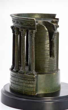 Scarce Highly-Detailed Bronze Model, Temple of Sibyll, Tivoli, Near Rome