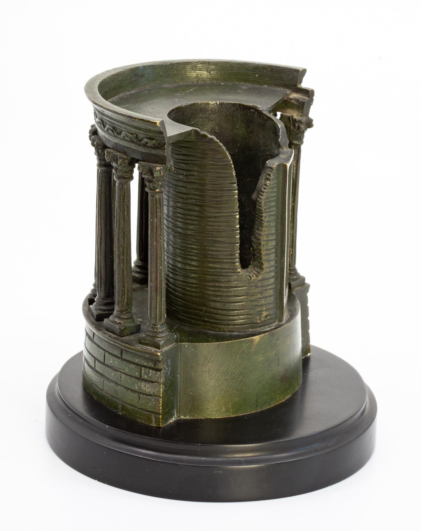 Grand Tour Scarce Highly-Detailed Bronze Model, Temple of Sibyll, Tivoli, Near Rome For Sale