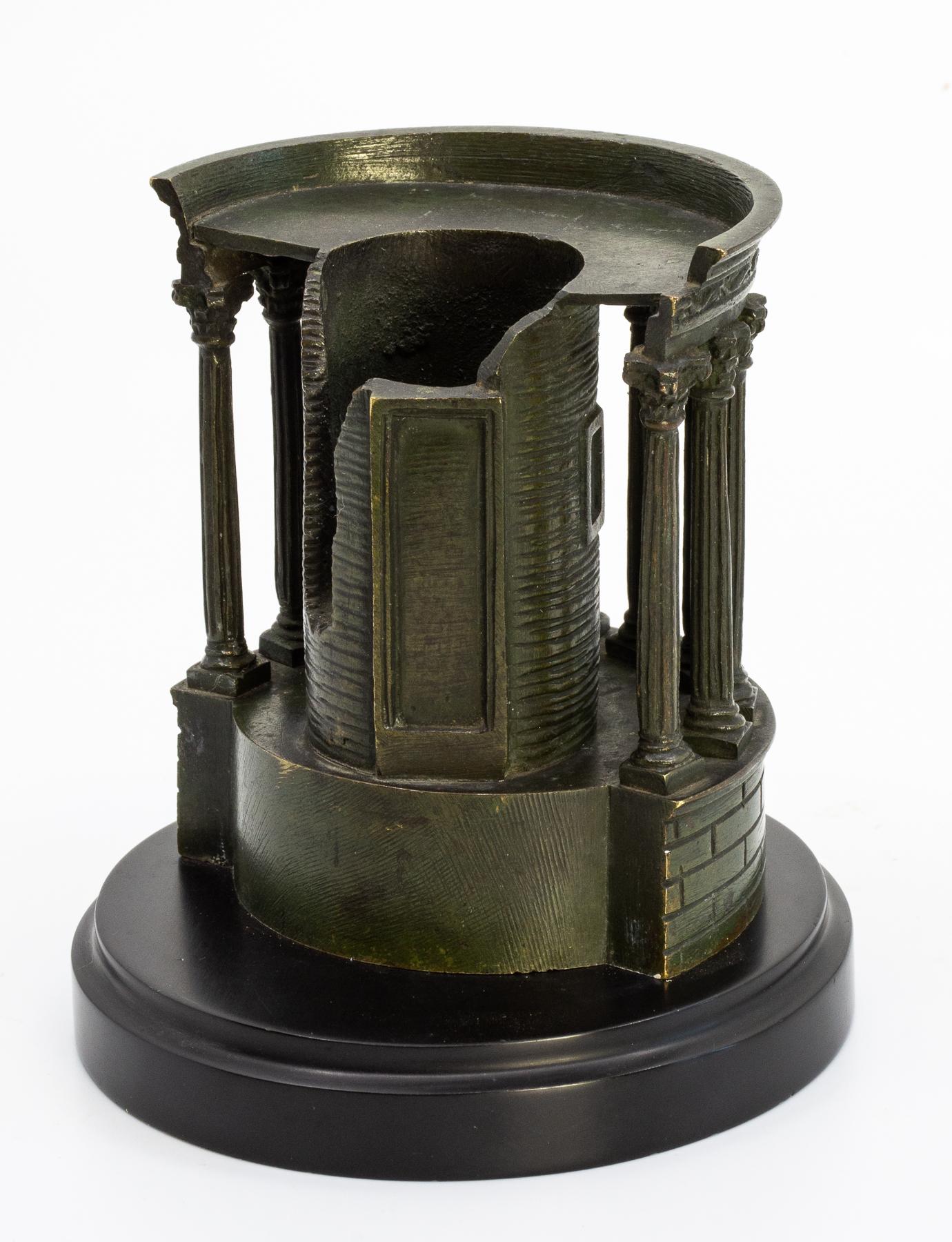 Carved Scarce Highly-Detailed Bronze Model, Temple of Sibyll, Tivoli, Near Rome For Sale