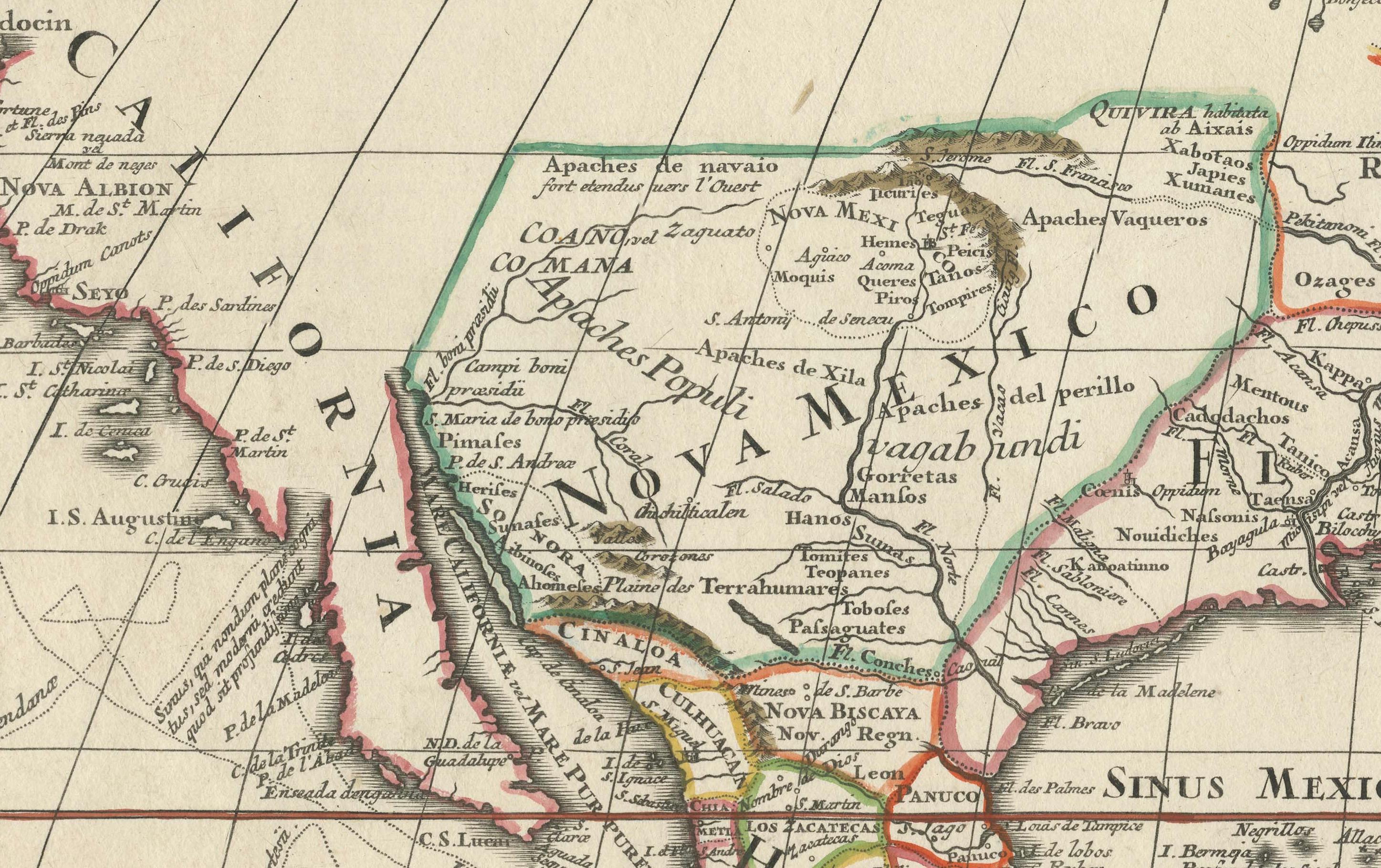 Gravé Rare édition latine de Guillaume Delisle's 1700 Map of North America en vente