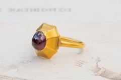 Scarce Medieval Gold Garnet Ring Antique 13th Century Talisman Signet Ring