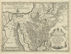 Scarce Middle East and Arabia Map Showing The Exodus of the Israelites, 1725