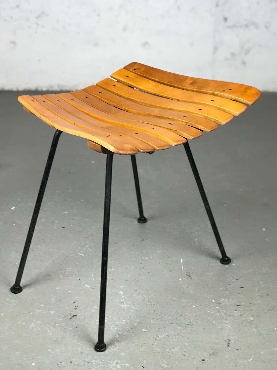 Iron Mid Century Modern Stool or Chair by Arthur Umanoff for Shaver Howard
