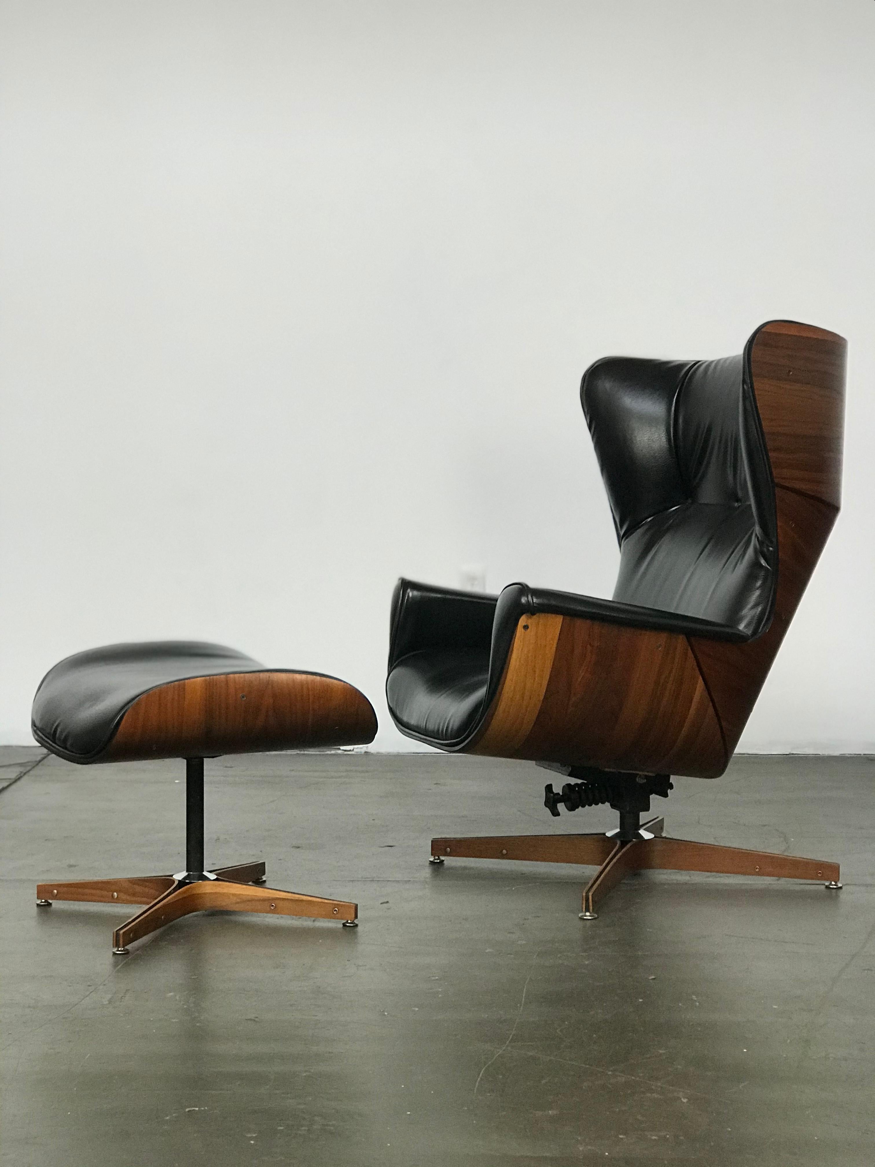 Scarce 'Mr. Chair' Lounge and Ottoman by George Mulhauser for Plycraft 7