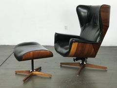 Scarce 'Mr. Chair' Lounge and Ottoman by George Mulhauser for Plycraft