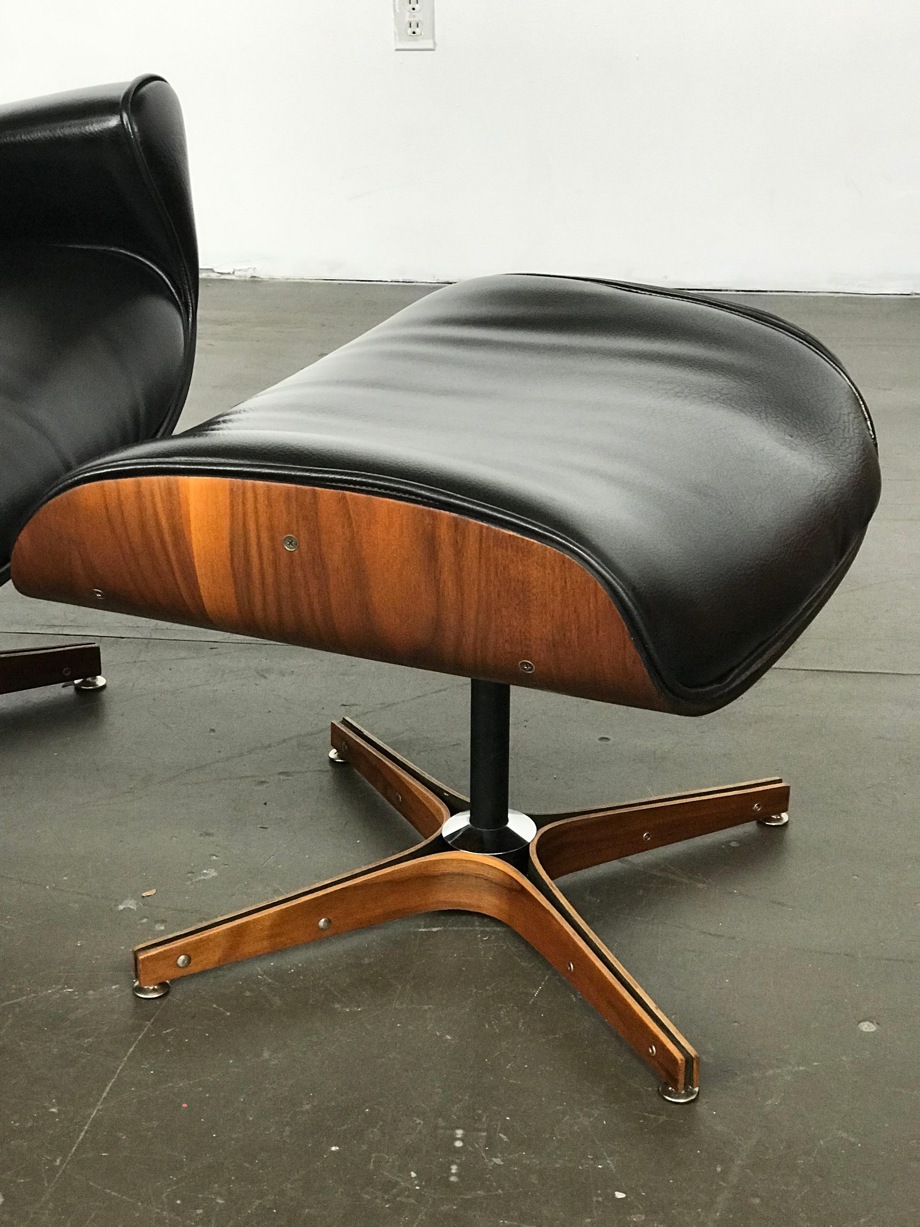 Mid-Century Modern Scarce 'Mr. Chair' Lounge and Ottoman by George Mulhauser for Plycraft