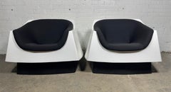 Scarce Pair Space Age , Modernist Fiberglass Chairs by Vecta Group