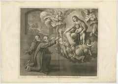 Scarce Plate of Saints Nilus and Bartholomew Kneeling for the Holy Virgin, 1762