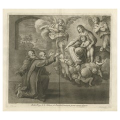 Scarsa lastra dei Santi Nilo e Bartolomeo in ginocchio per la Santa Vergine, 1762