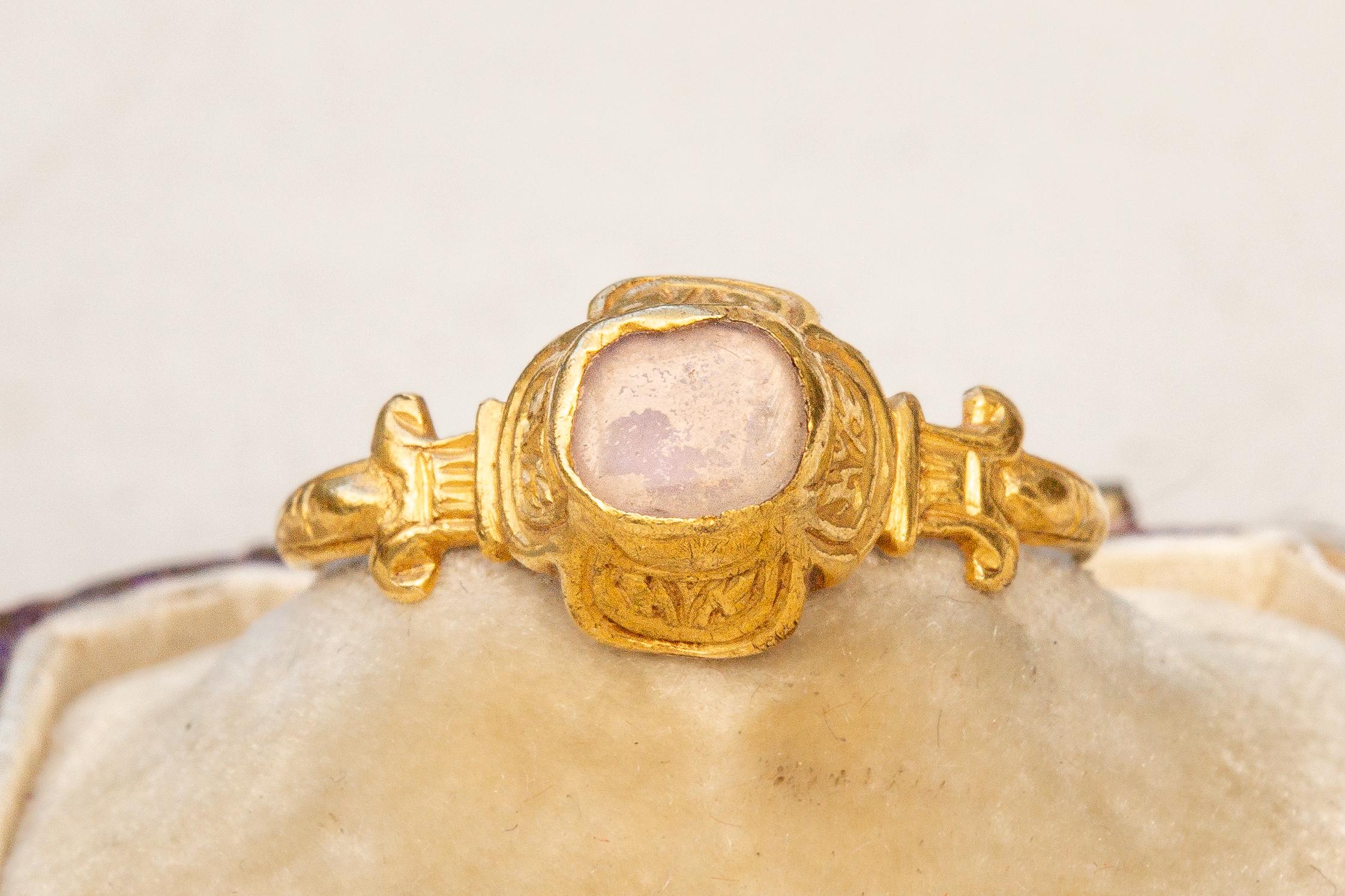 Scarce Renaissance 16th Century Rock Crystal Marriage Ring Medieval Middle Ages  For Sale 7