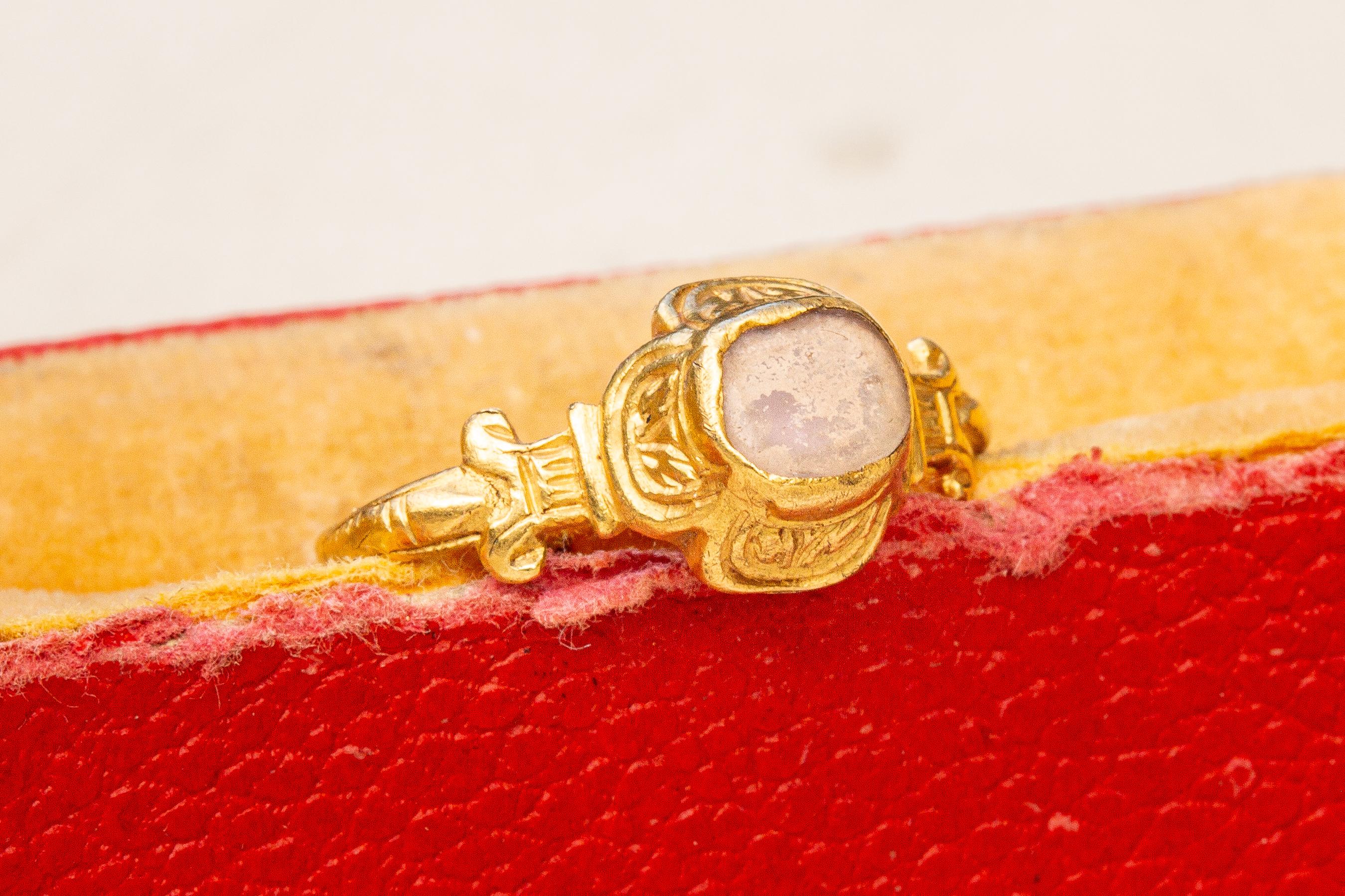 Scarce Renaissance 16th Century Rock Crystal Marriage Ring Medieval Middle Ages 8