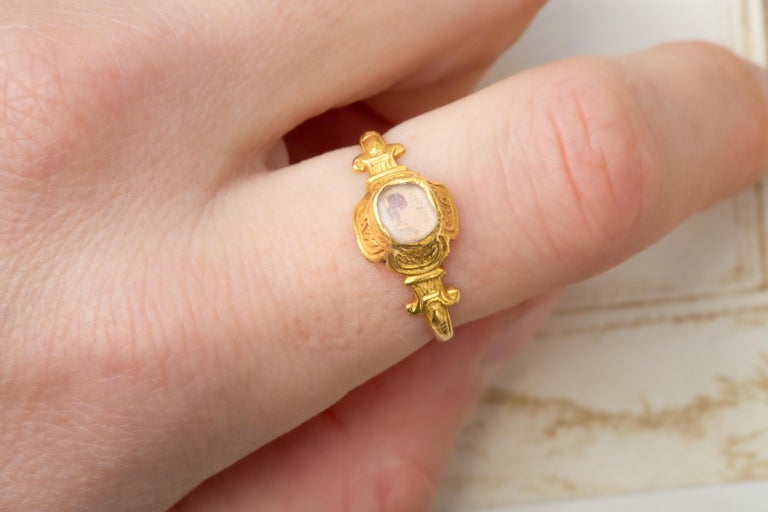 Scarce Renaissance 16th Century Rock Crystal Marriage Ring Medieval Middle  Ages