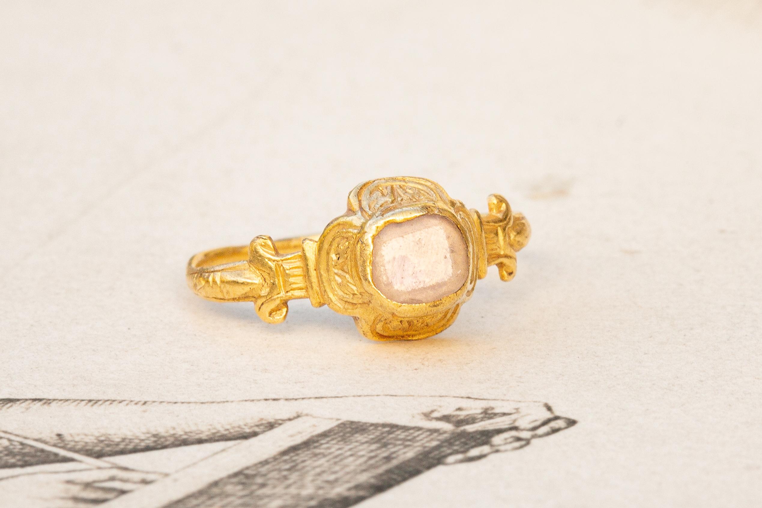 Scarce Renaissance 16th Century Rock Crystal Marriage Ring Medieval Middle Ages  For Sale 4
