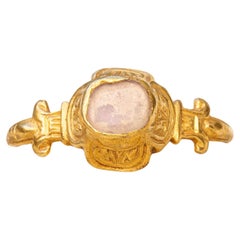 Scarce Renaissance 16th Century Rock Crystal Marriage Ring Medieval Middle Ages