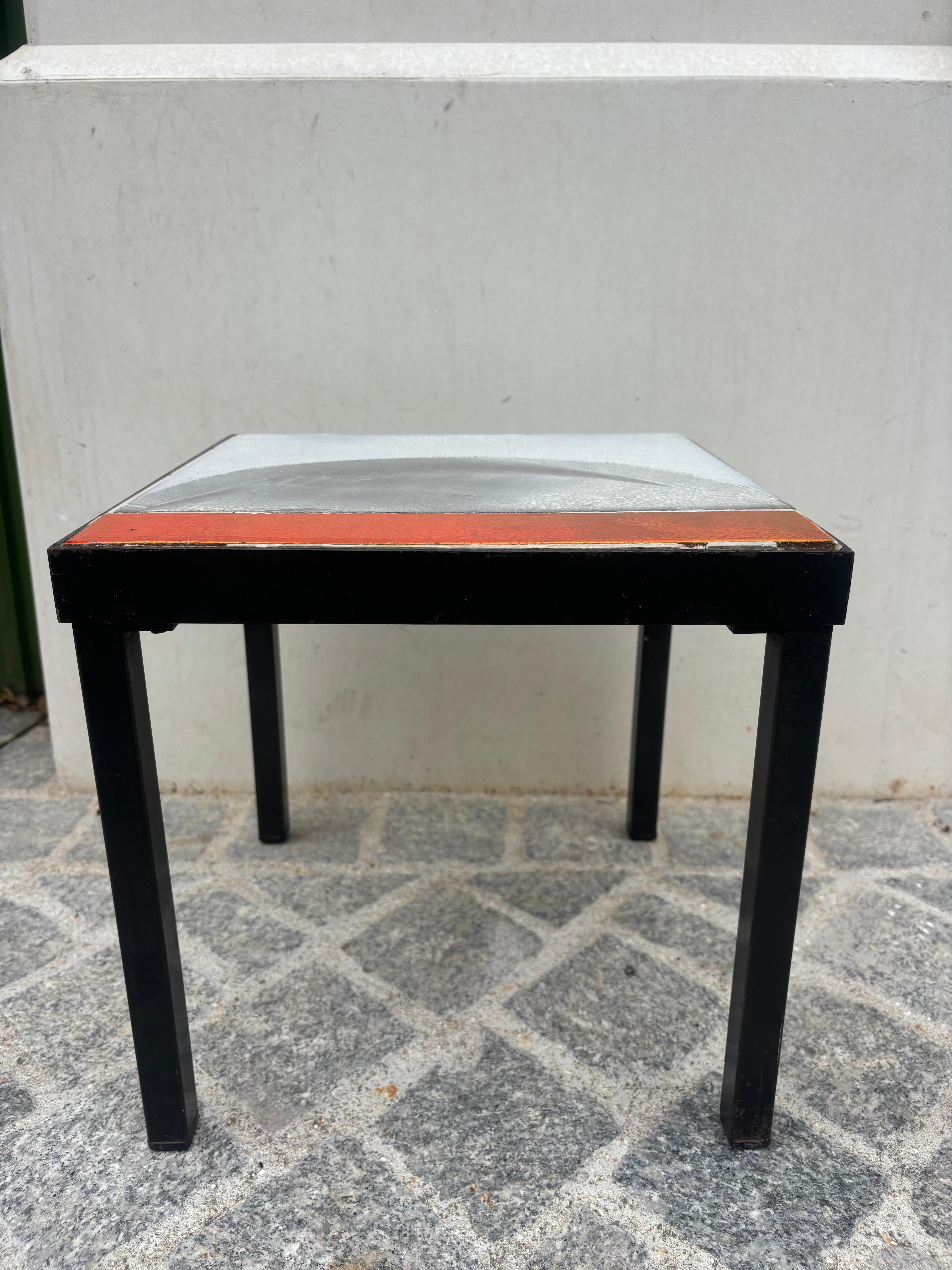 Scarce side table by Roger Capron For Sale 3