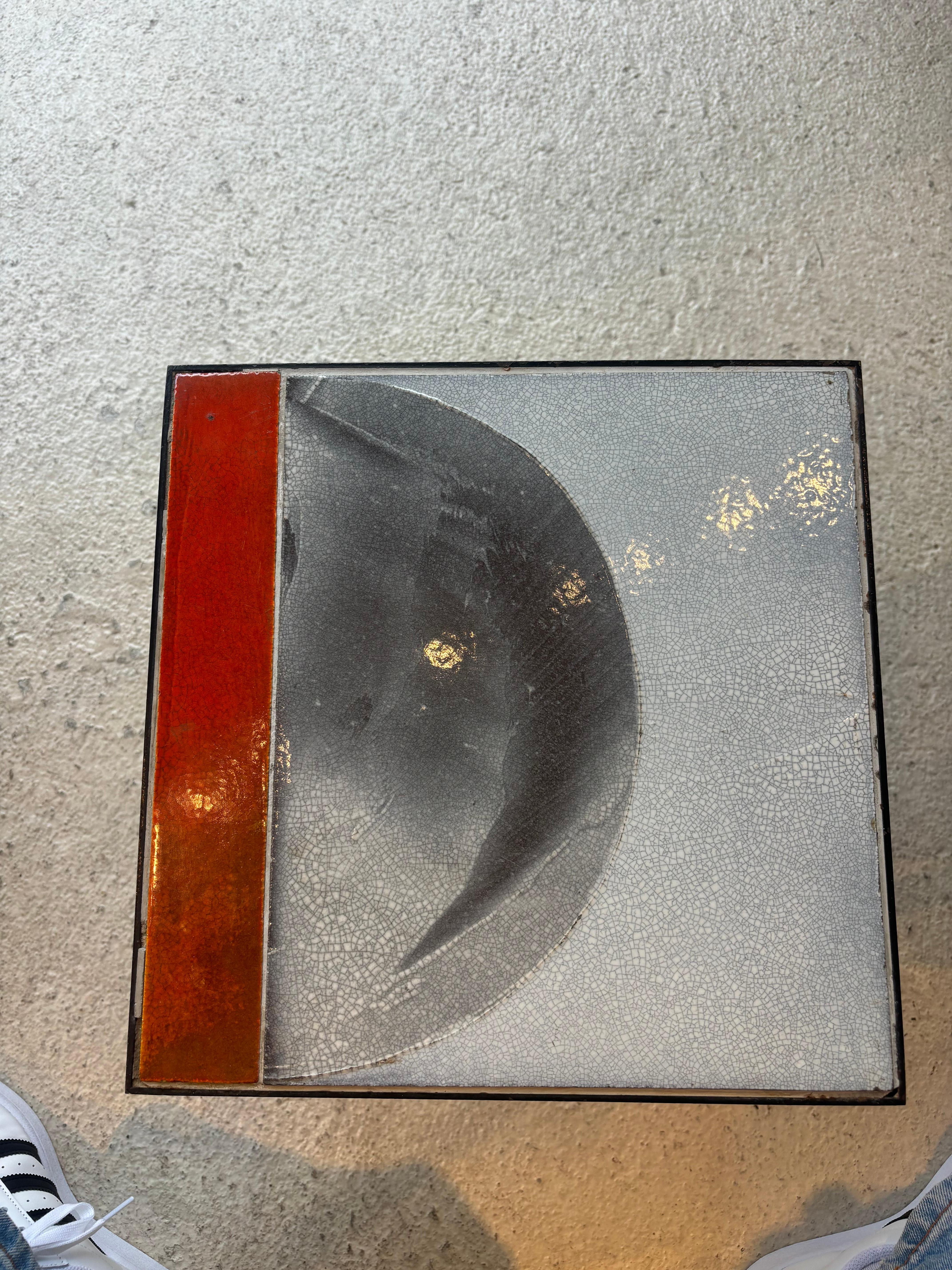 Scarce side table by Roger Capron For Sale 10