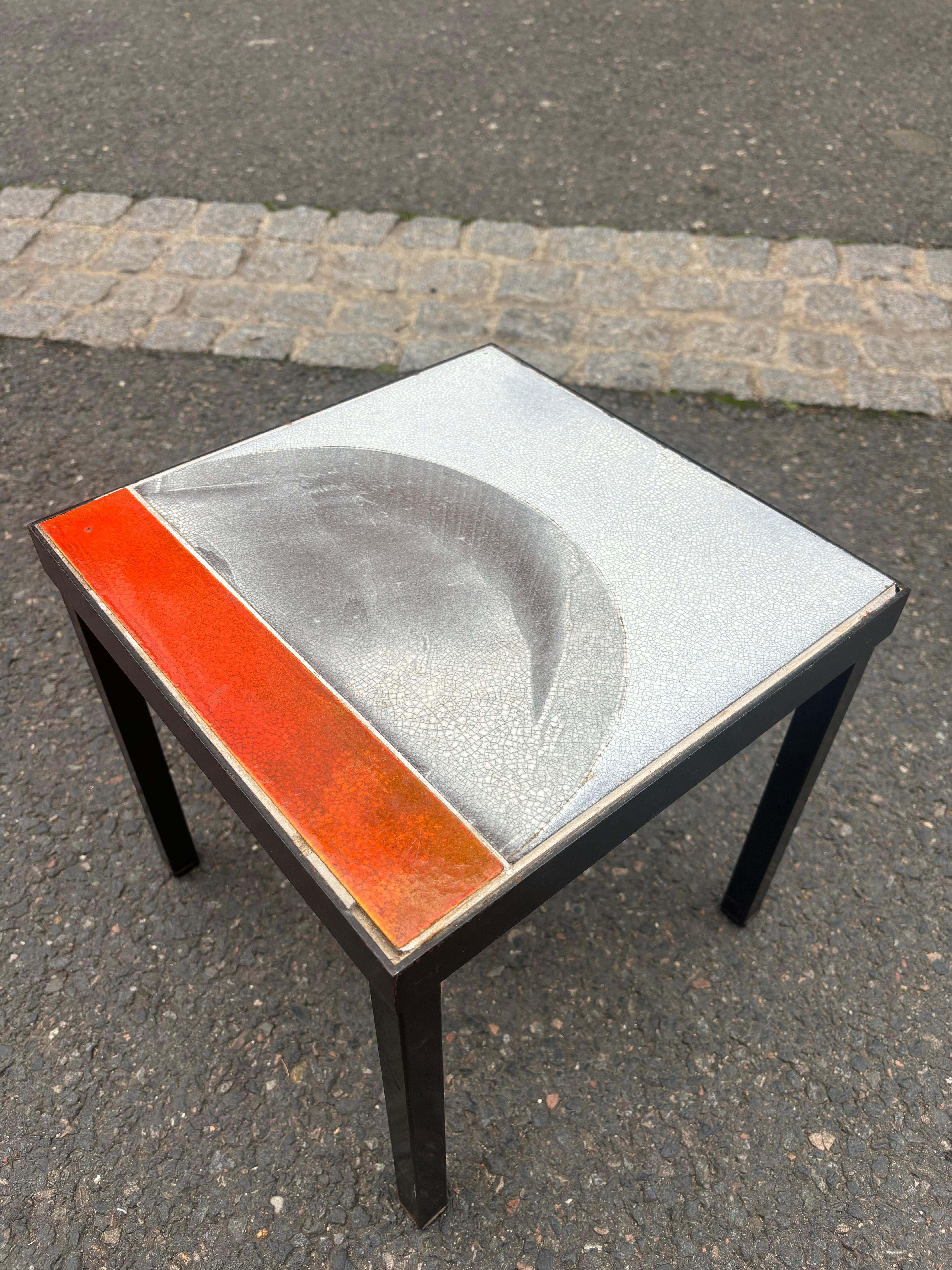 Mid-Century Modern Scarce side table by Roger Capron For Sale