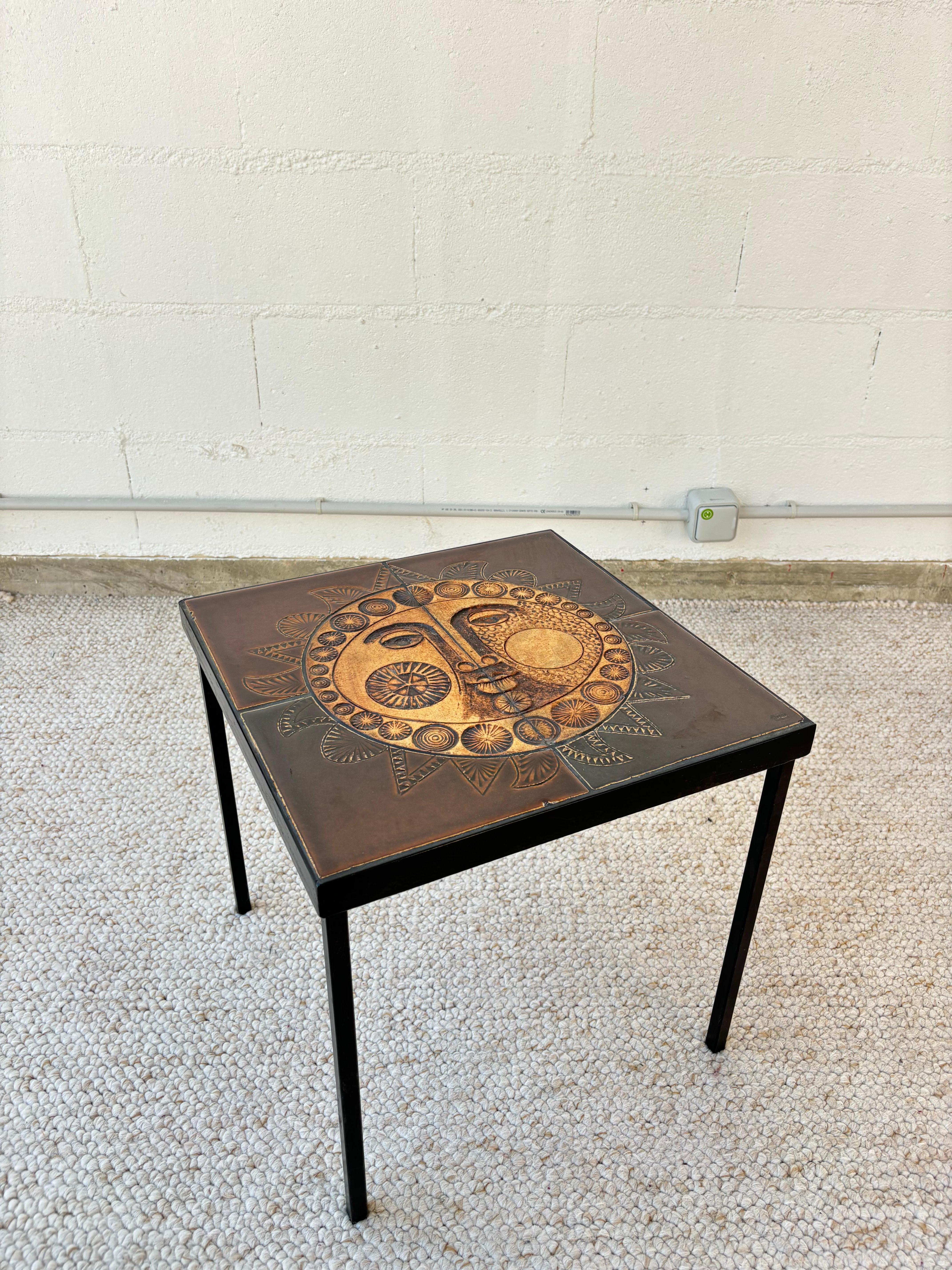 French Scarce side table by Roger Capron For Sale