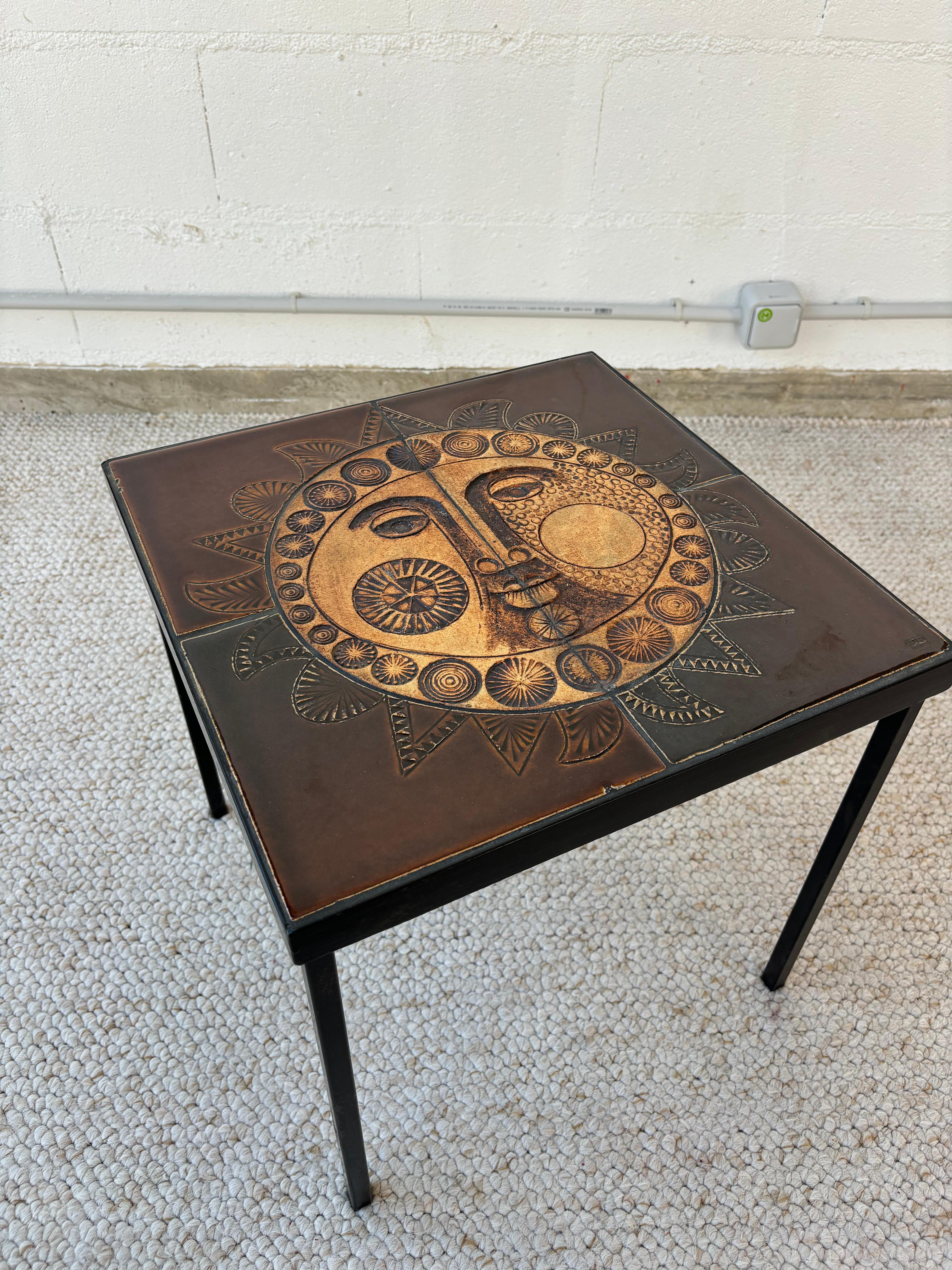 Mid-20th Century Scarce side table by Roger Capron For Sale