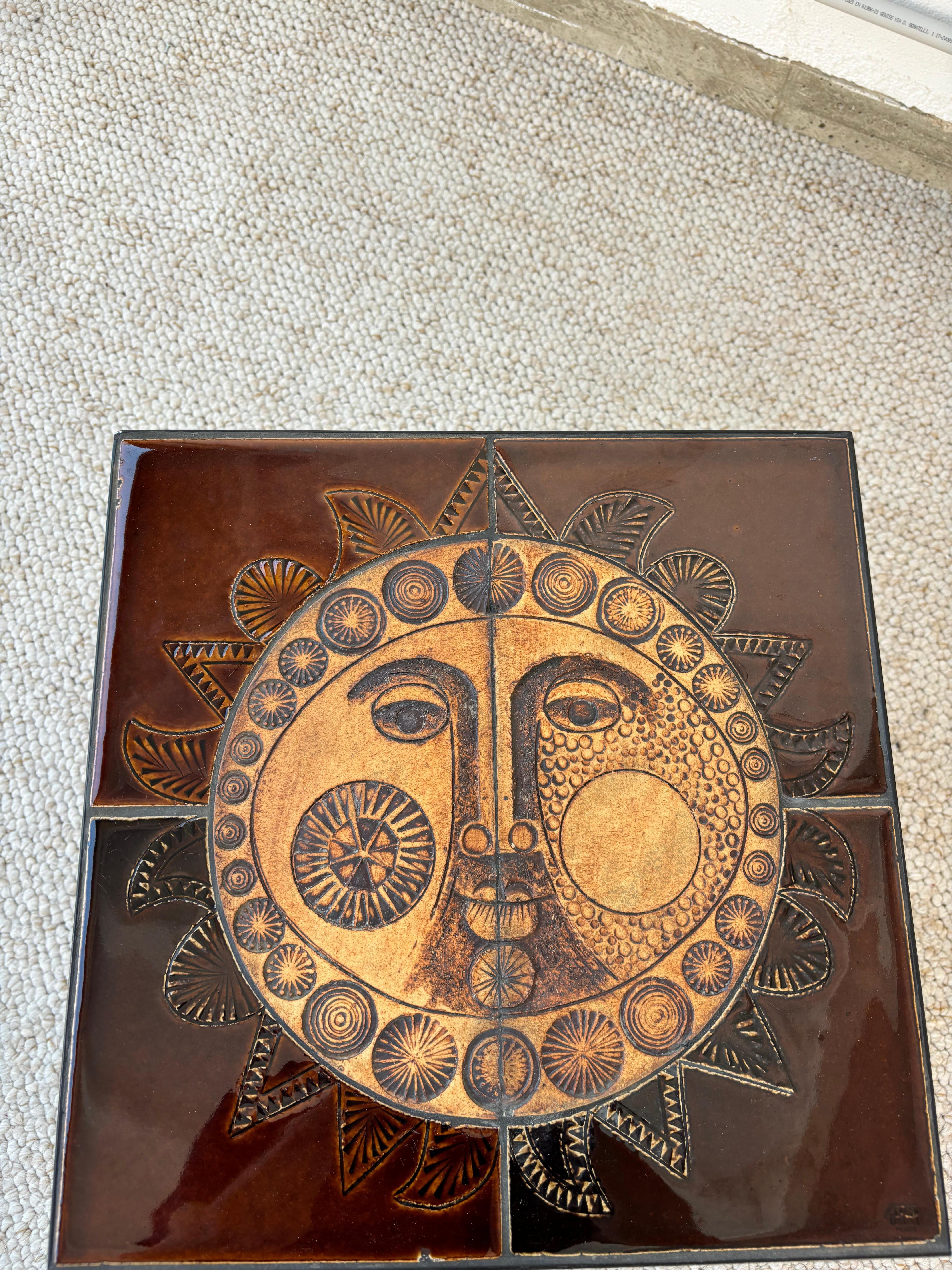 Ceramic Scarce side table by Roger Capron For Sale