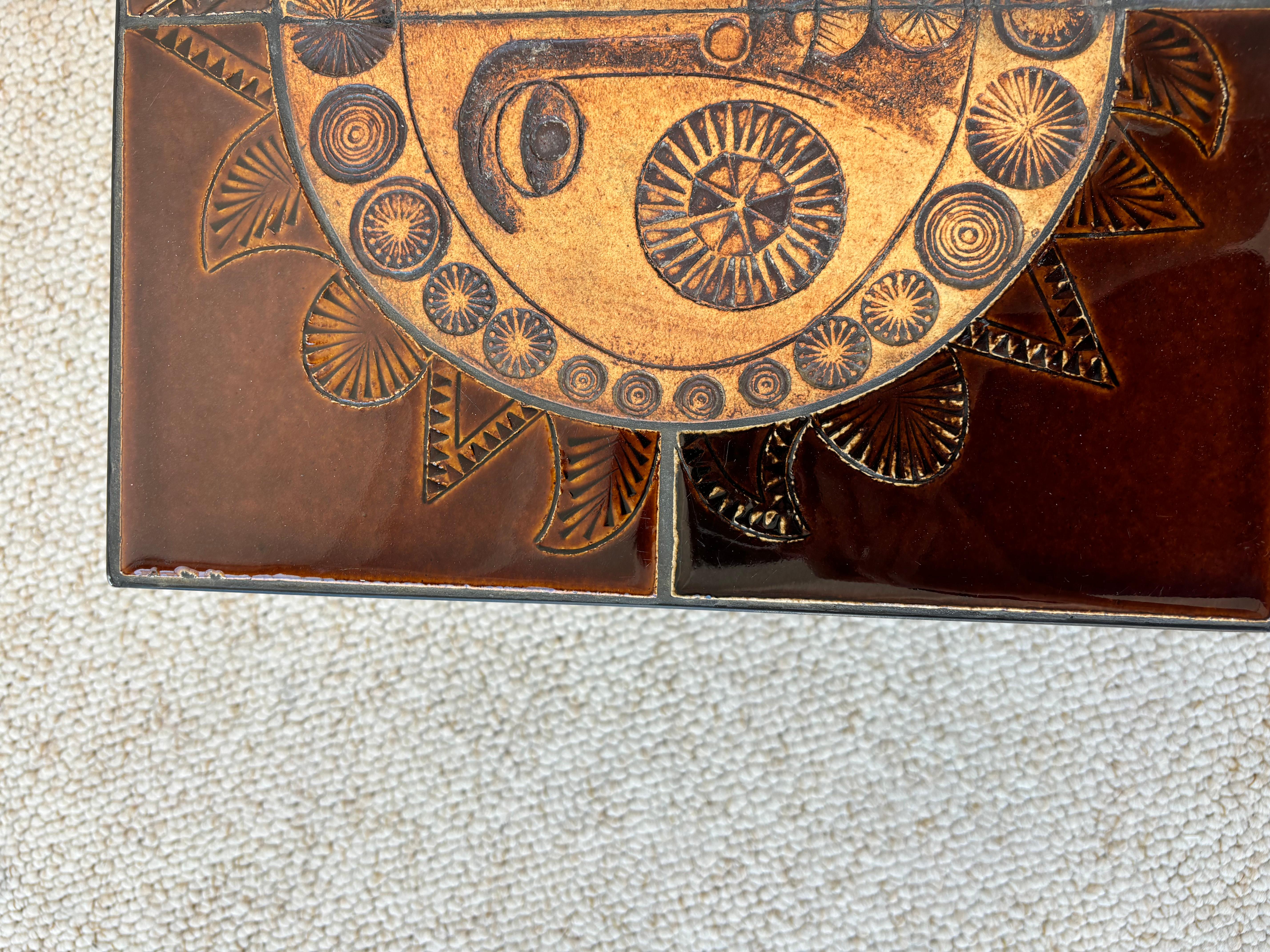 Scarce side table by Roger Capron For Sale 2