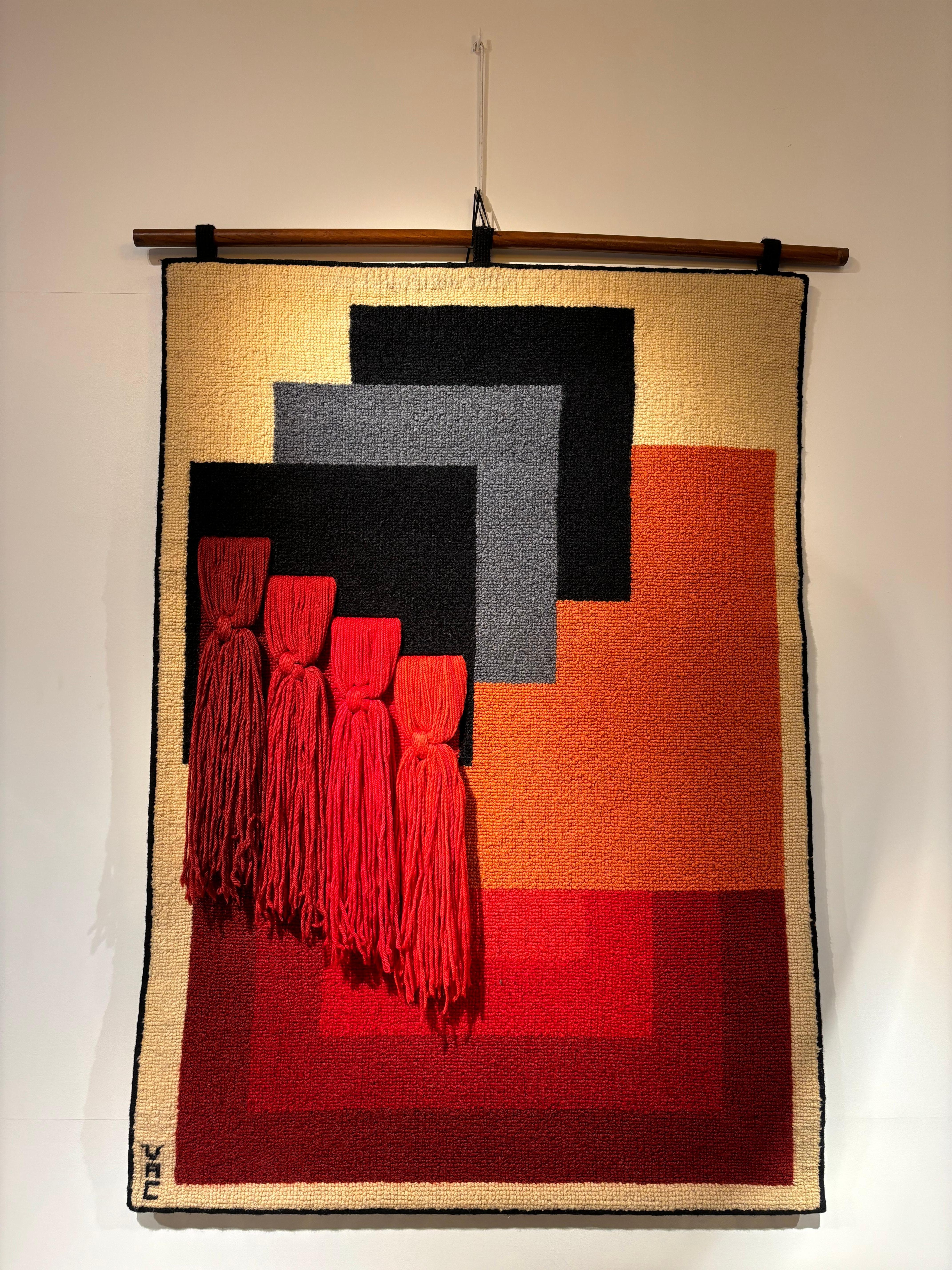 Schöner Wandteppich von Valdivino Alves da Conceição ( VAC) um 1980. 
