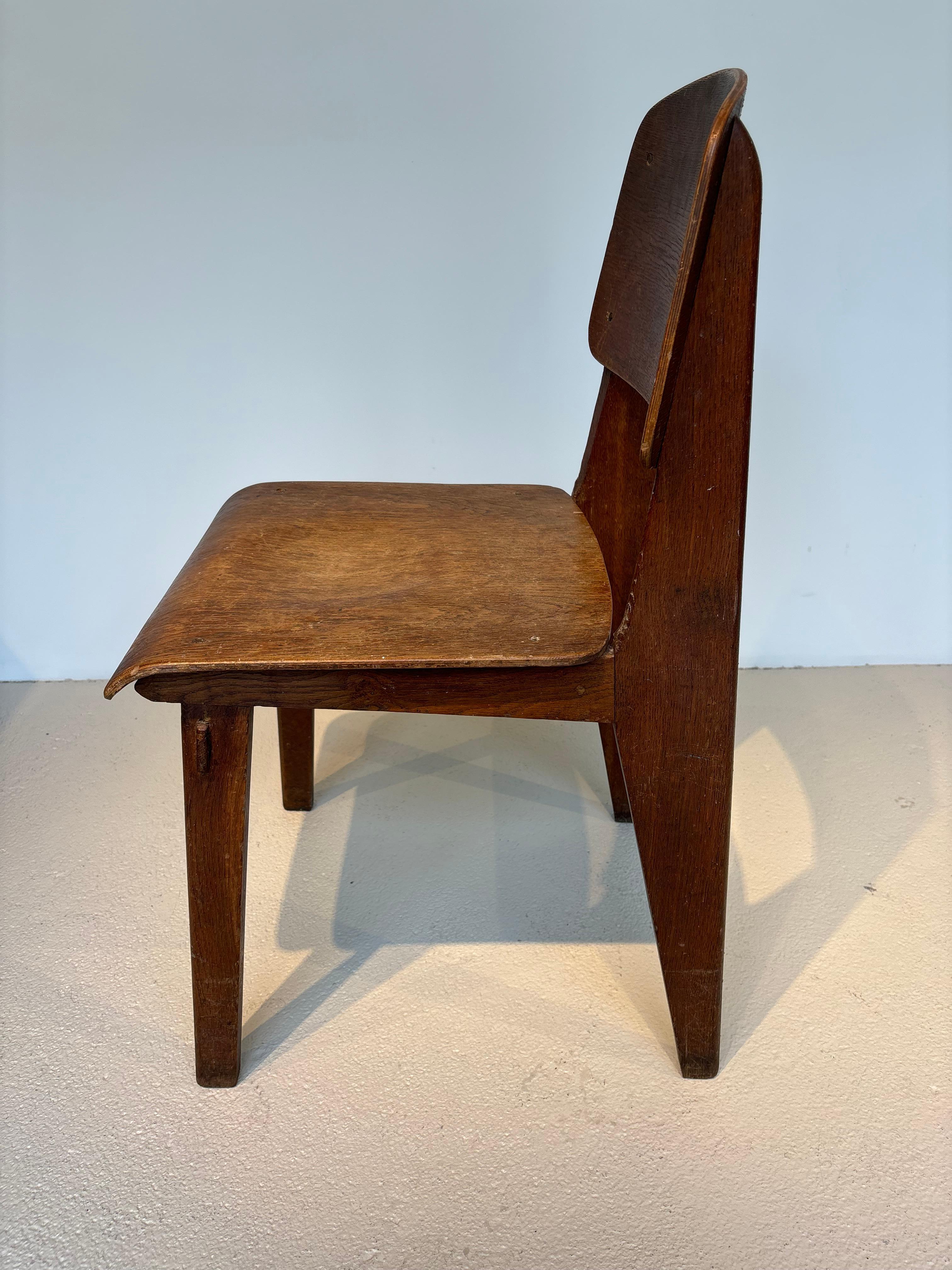 Scarce « tout bois » chair by Jean Prouvé 3