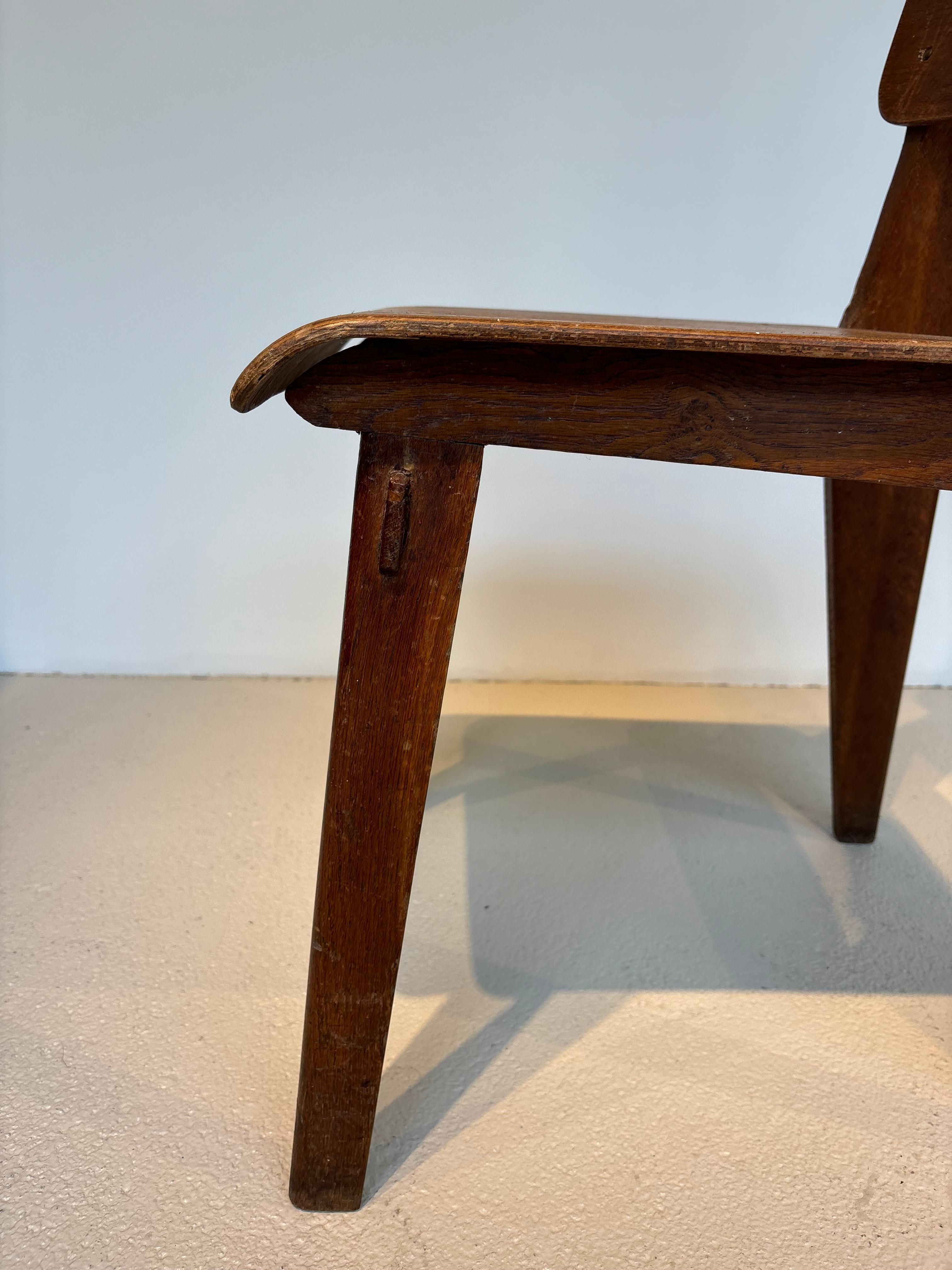 Scarce « tout bois » chair by Jean Prouvé 4